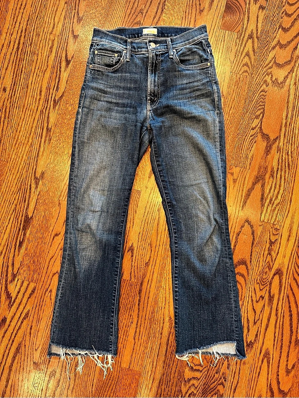 Mother The Insider Crop Step Fray Jeans, 26 in Girl Crush